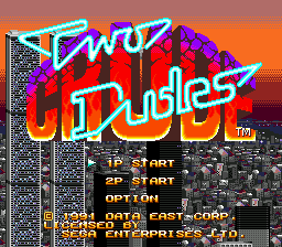 Two Crude Dudes Title Screen